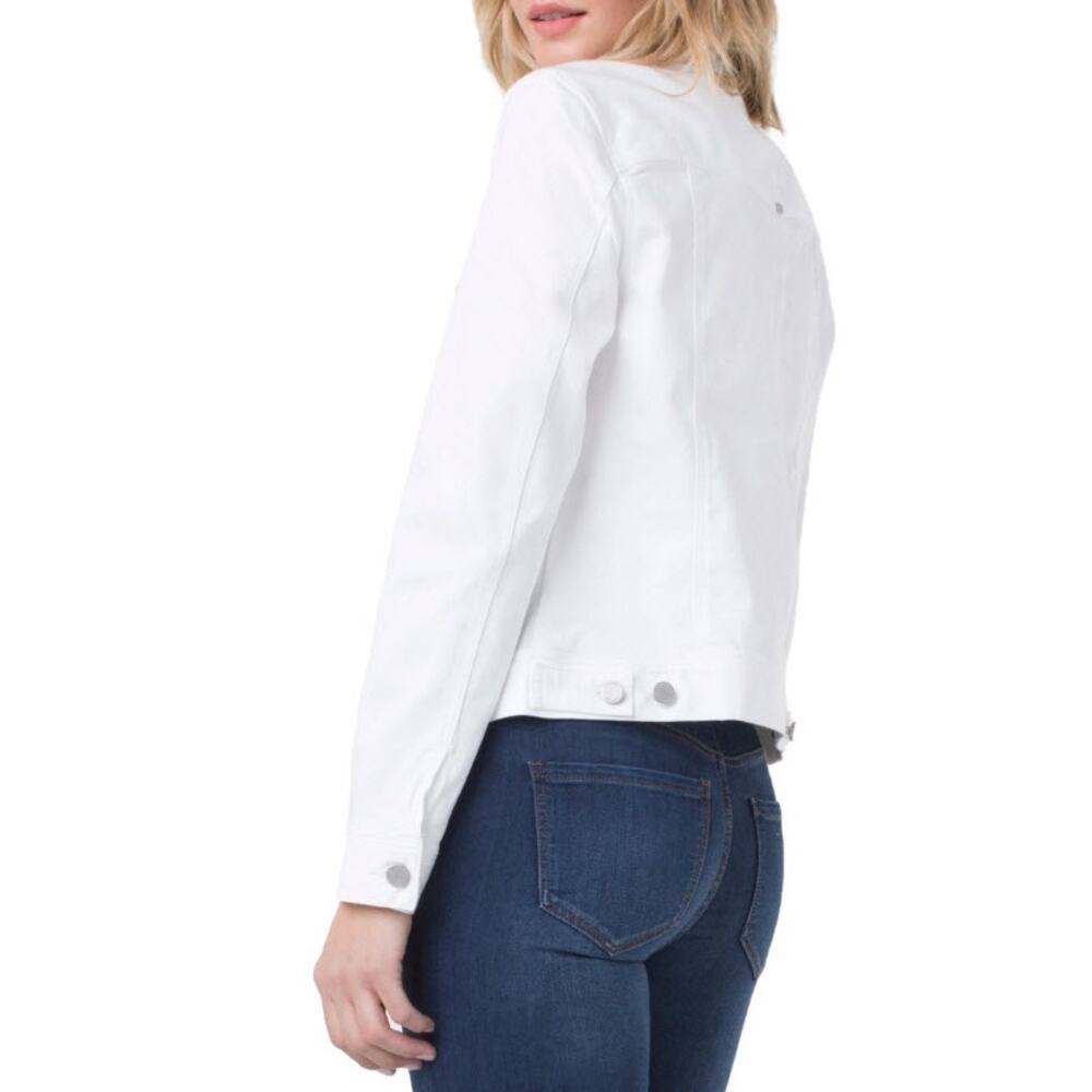 Liverpool Los Angeles Classic Jean Jacket Bright White Size Medium - Picture 4 of 11